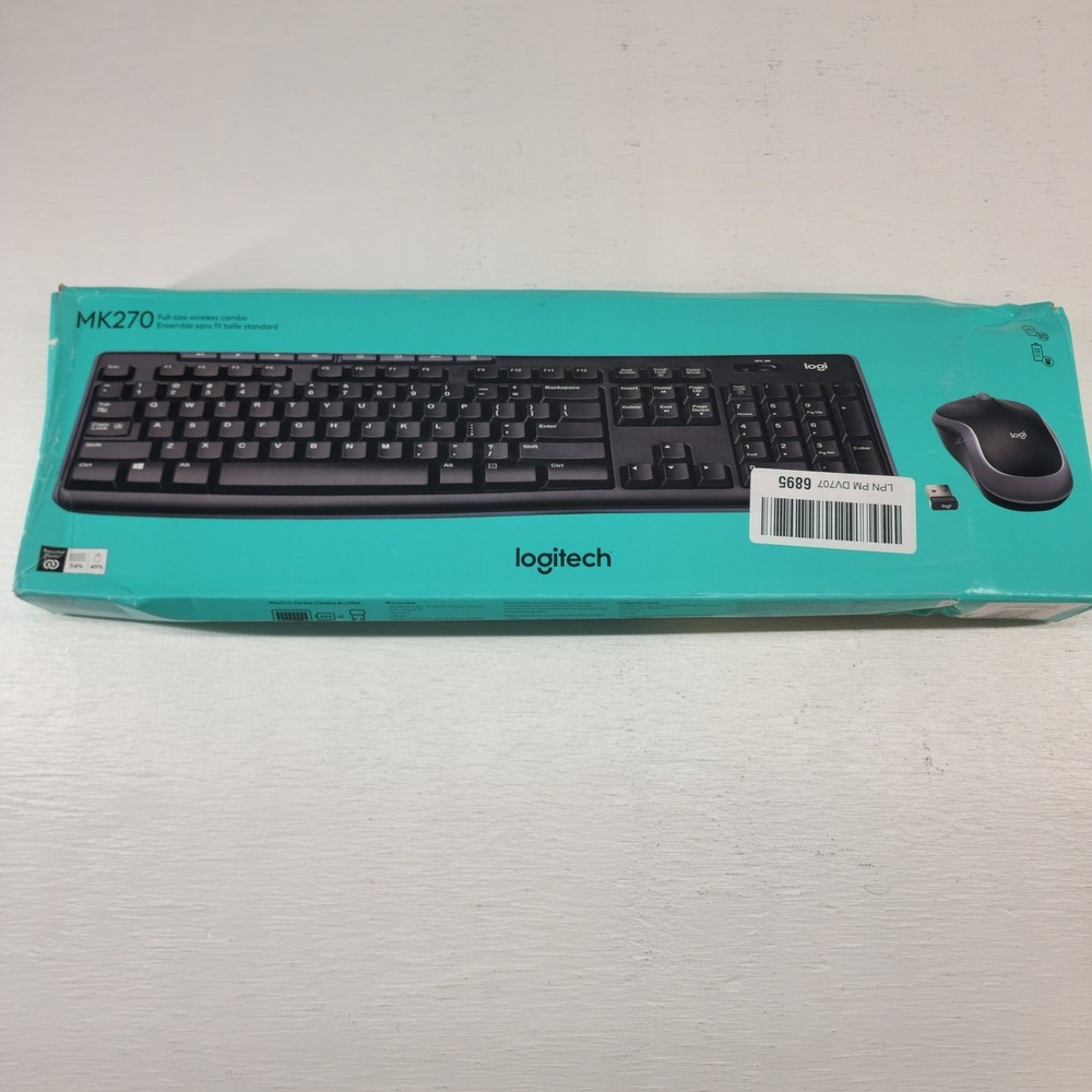 Logitech MK270 Wireless Keyboard and Mouse Combo Black 920-008813‎ USB Receiver